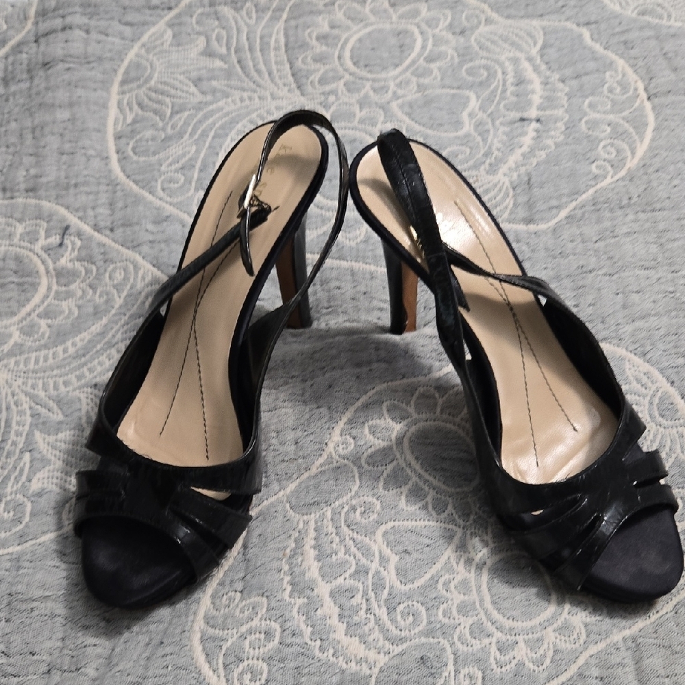 Kate Spade Black Patent Leather Slingback Heels